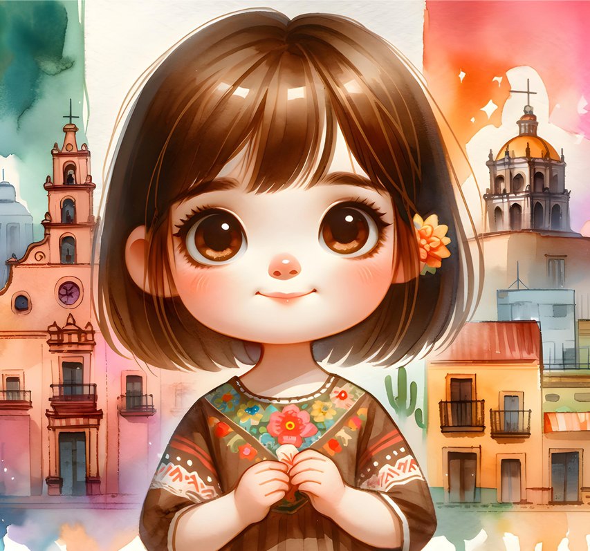 « Valentina a toujours été une fille mexicaine pleine de rêves ! Surnommée Vavá, elle s’envolait haut avec les ailes de l’intelligence et les racines de l’amour de sa famille. »